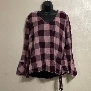 Time and Tru, purple plaid, size XL (16-18)